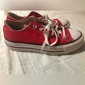 Red Platform Converse size 8 women’s